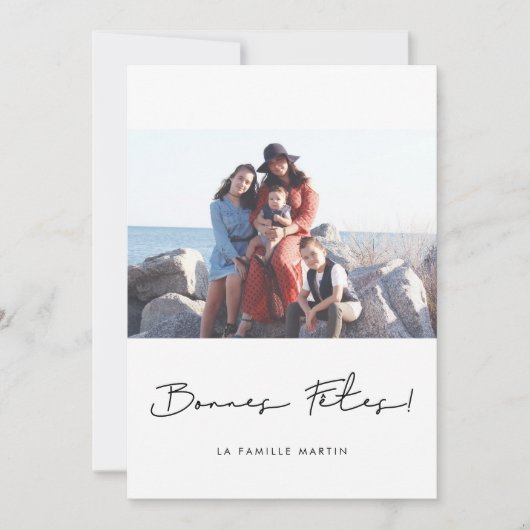 Carte de voeu foto Bonnes fêtes à personnaliser Feestdagenkaart (Voorkant)