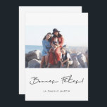 Carte de voeu foto Bonnes fêtes à personnaliser Feestdagenkaart<br><div class="desc">Un-stijl simpel et élégant pour cette carte de voeu en français,  personaliseerbaar avec votre foto.</div>