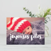 Carte de voeu foto Joyeuses Fêtes Feestdagenkaart (Staand voorkant)
