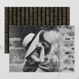 Carte de voeu foto Paix Joie & Amour Feestdagenkaart