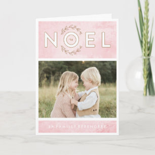 Carte de voeux de roos et d'or de Noël Kaart