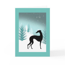 Carte de voeux Greyhound sous la neige