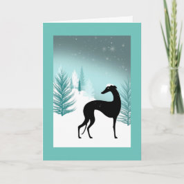 Carte de voeux Greyhound sous la neige Feestdagen Kaart
