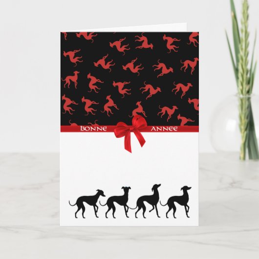 Carte de voeux Petits Lévriers Italiens Feestdagen Kaart (Voorkant)