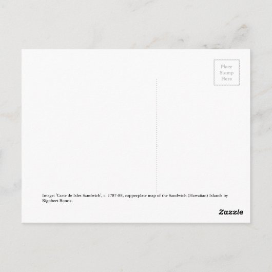 "Carte des Isles Sandwich",  kaart Hawaii (Achterkant)