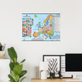Carte des naties d'Europe (meertalig) Poster (Thuiskantoor)
