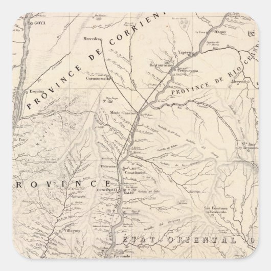 Carte, Entre Rios, Santa Fe, Soundtrack Vierkante Sticker (Voorkant)