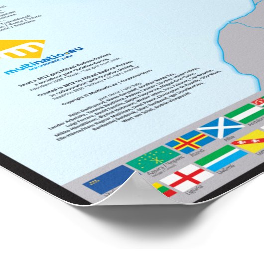 Carte ethnographique des peuples d'Europe Poster (Hoek)