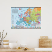 Carte ethnographique des peuples d'Europe Poster (Keuken)