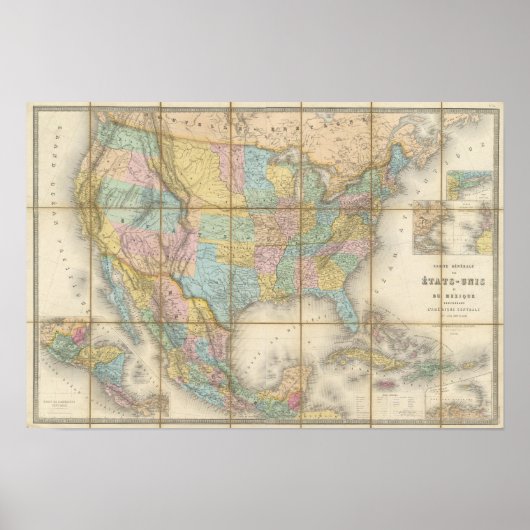 Carte Generale Des Etats Poster (Voorkant)
