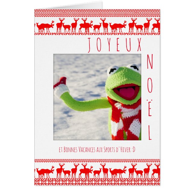 Carte Joyeux Noel boule neige ajouter votre foto (Voorkant)