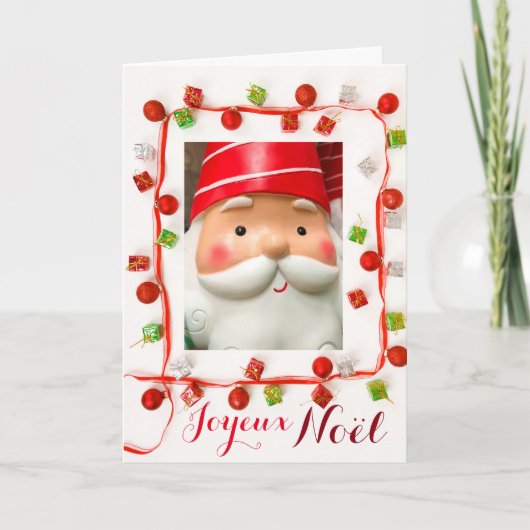 Carte Joyeux Noel custom Guirlande Pere Noel Kaart (Voorkant)