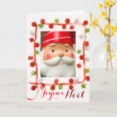 Carte Joyeux Noel custom Guirlande Pere Noel Kaart (Gele Bloem)