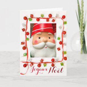 Carte Joyeux Noel custom Guirlande Pere Noel Kaart