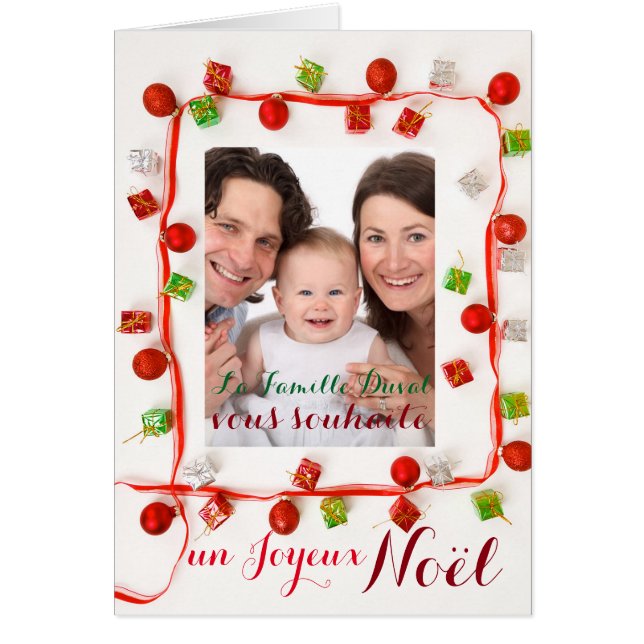 Carte Joyeux Noel Guirlande ajouter votre foto (Voorkant)