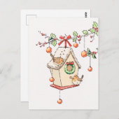 Carte Joyeux Noël, Robin Christmas card Briefkaart (Voorkant / Achterkant)