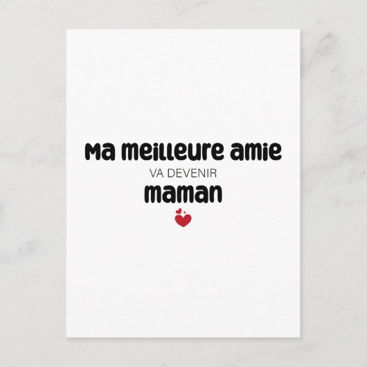 Carte "Ma meilleure amie va devenir maman" Briefkaart (Voorkant)