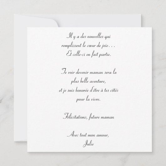 Carte "Ma meilleure amie va devenir maman" Kaart (Achterkant)