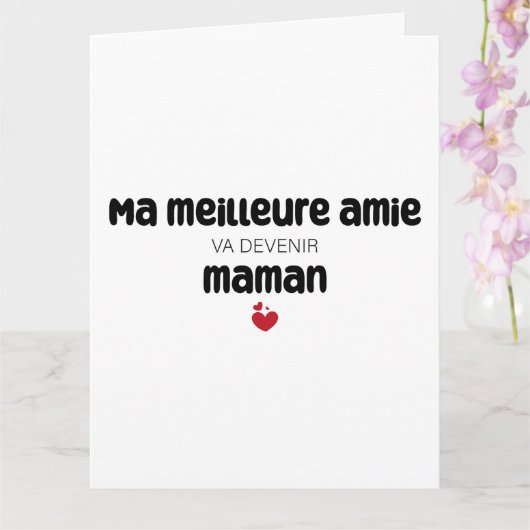 Carte "Ma meilleure amie va devenir maman" Kaart (Orchidee)