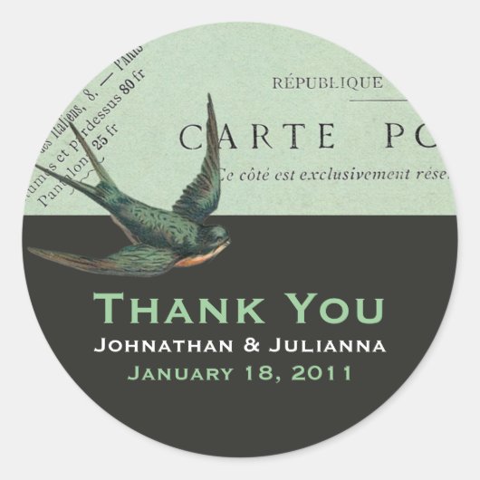 Carte Postal en Sparrow Stickers (Voorkant)