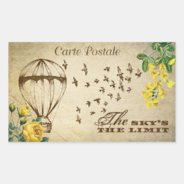 Carte Postal Hete Luchtballon Scrapbook Rechthoekige Sticker