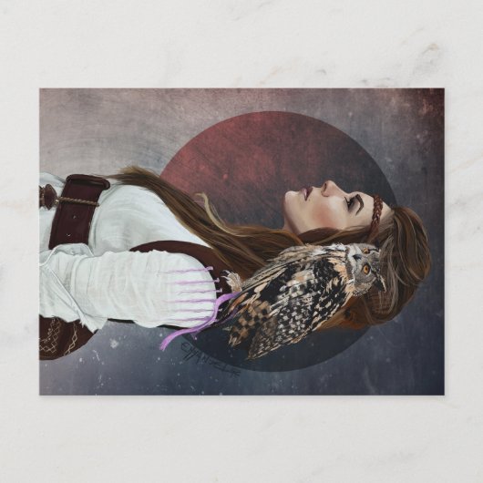 Carte postal "Lady Owl". Briefkaart (Voorkant)