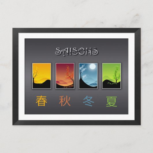 carte postale 4 saisons briefkaart (Voorkant)