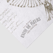 Carte Postale Bird French Script Sepia Tissuepapier (Detail)