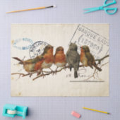 Carte Postale Bird Set 3 of 4 (European Robins) Tissuepapier (Craft)