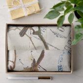 Carte Postale Bird Set 3 of 4 (European Robins) Tissuepapier (Geschenk)