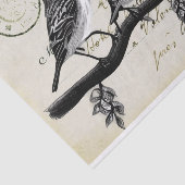 Carte Postale Birds on a Branch (Frans Briefkaart) Tissuepapier (Detail)