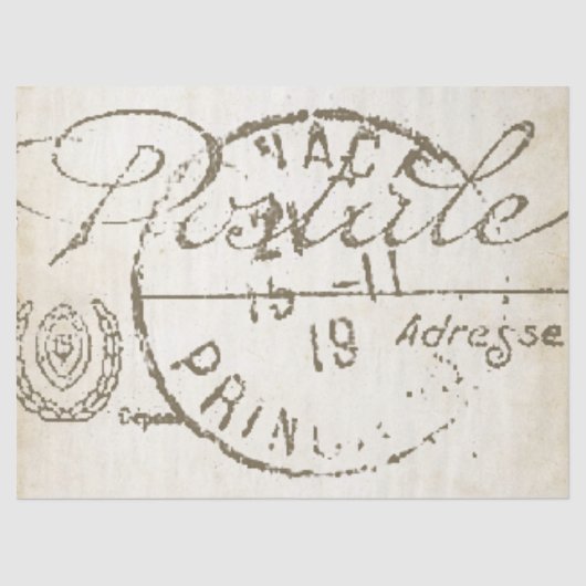 Carte Postale Decoupage Franse  Postmark Tissuepapier (Voorkant)