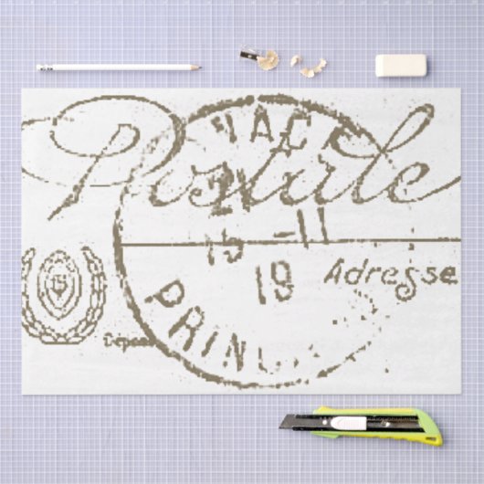 Carte Postale Decoupage French Postmark Ti Tissuepapier (Craft)