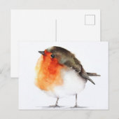 Carte Postale Dessin rouge gorge Briefkaart (Voorkant / Achterkant)