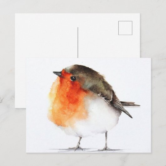 Carte Postale Dessin rouge gorge Briefkaart (Voorkant / Achterkant)