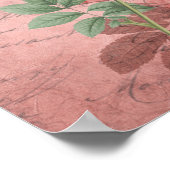 Carte Postale Diep & Bord Roze Rozen Poster (Hoek)