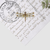 Carte Postale Dragonfly Fern Franse Manuscript  Tissuepapier (Detail)