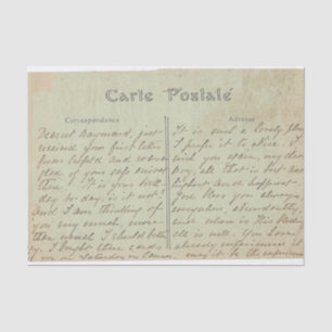 Carte Postale English Script  Greens Tissuepapier
