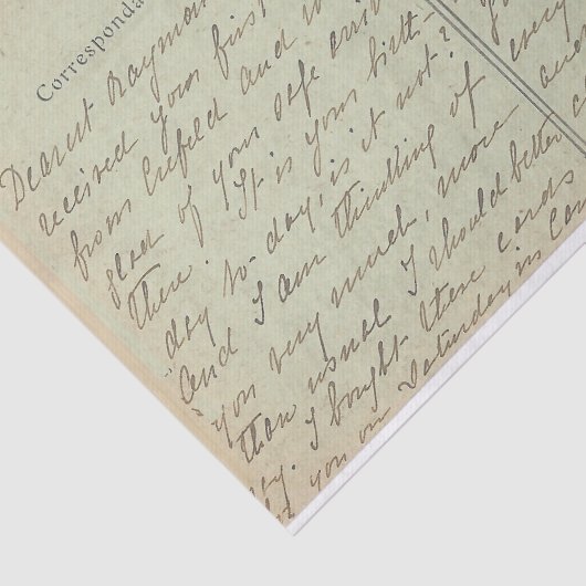 Carte Postale English Script  Greens Tissuepapier (Detail)