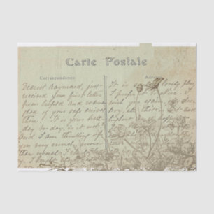Carte Postale English Script  Wildflower Tissuepapier
