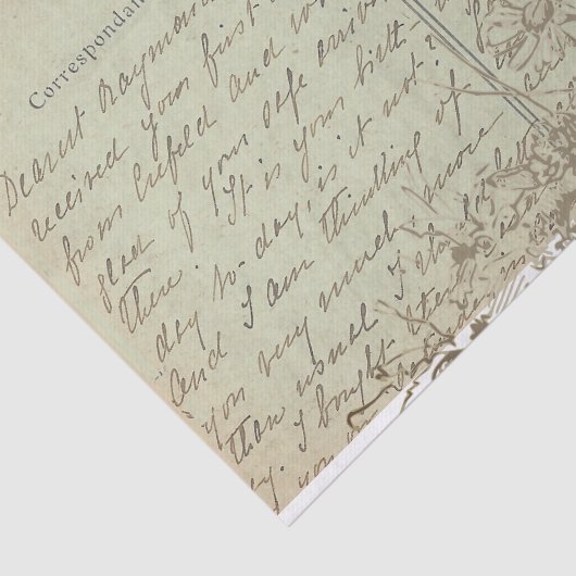 Carte Postale English Script  Wildflower Tissuepapier (Detail)