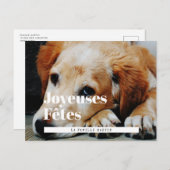 Carte postale fotostijl retro Joyeuses Fêtes Briefkaart (Voorkant / Achterkant)