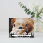 Carte postale fotostijl retro Joyeuses Fêtes Briefkaart (Staand voorkant)