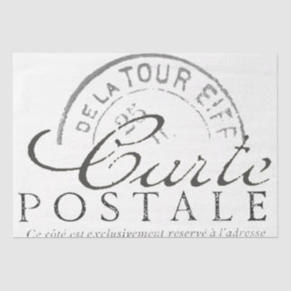 Carte Postale Franse ontkoppeling Parijs Tekst Tissuepapier