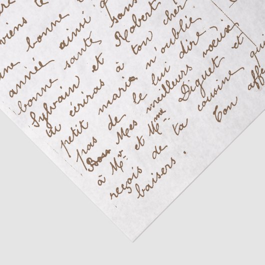 Carte Postale Franse Script  ontkoppeling Tissuepapier (Detail)