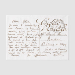 Carte Postale Franse Script  ontkoppeling Tissuepapier