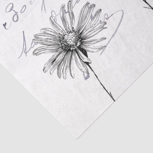 Carte Postale French Flower Dragonfly Decoupage Tissuepapier (Detail)