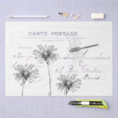 Carte Postale French Flower Dragonfly Decoupage Tissuepapier (Craft)