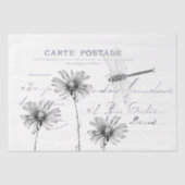 Carte Postale French Flower Dragonfly Decoupage Tissuepapier (Voorkant)