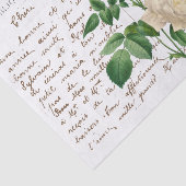 Carte Postale French Script Roos Flower Butterfly Tissuepapier (Detail)